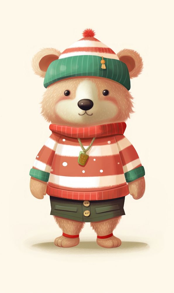 A little cartoon bear snow toy representation. AI generated Image by rawpixel.