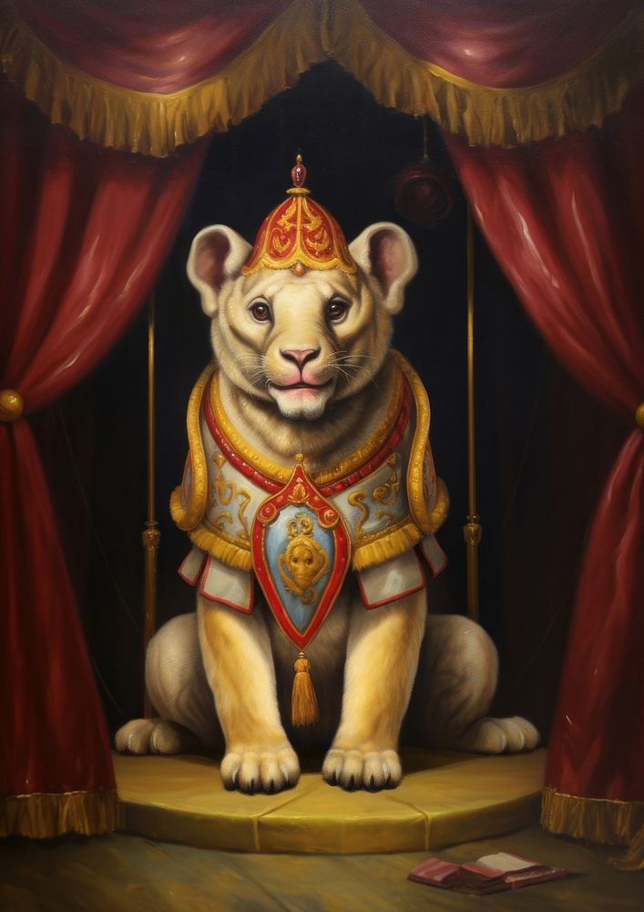 A one circus animal painting mammal art. AI generated Image by rawpixel.
