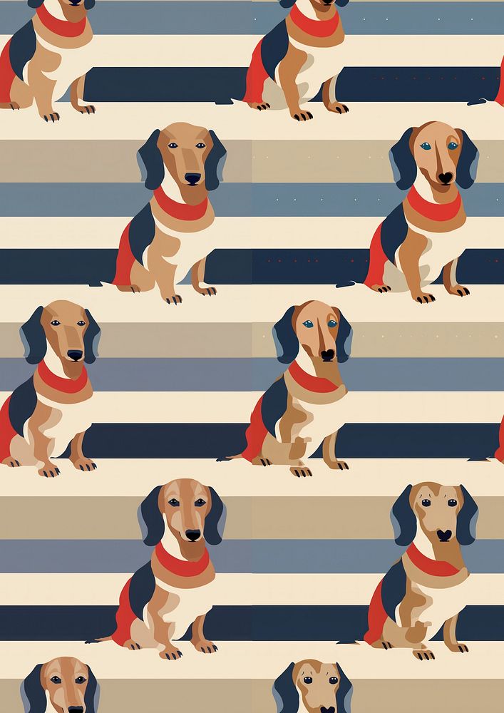 Backgrounds dachshund pattern animal. AI generated Image by rawpixel.