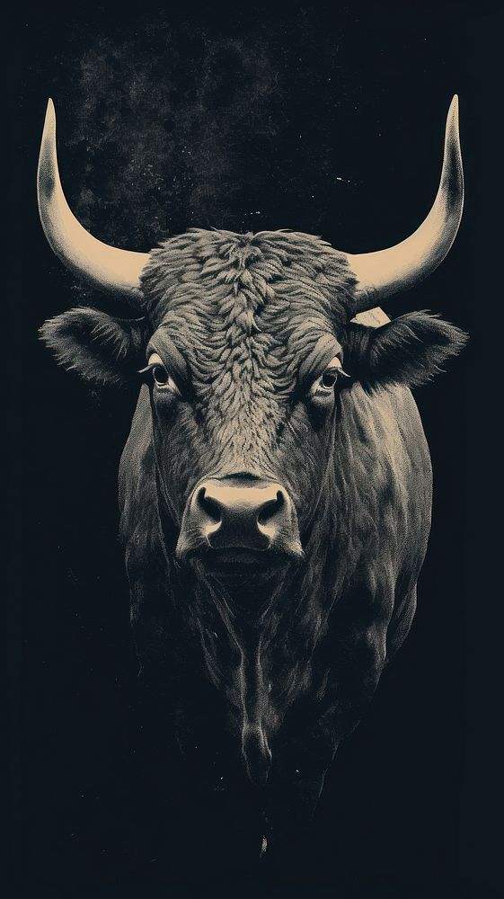 A Bull livestock wildlife buffalo. 