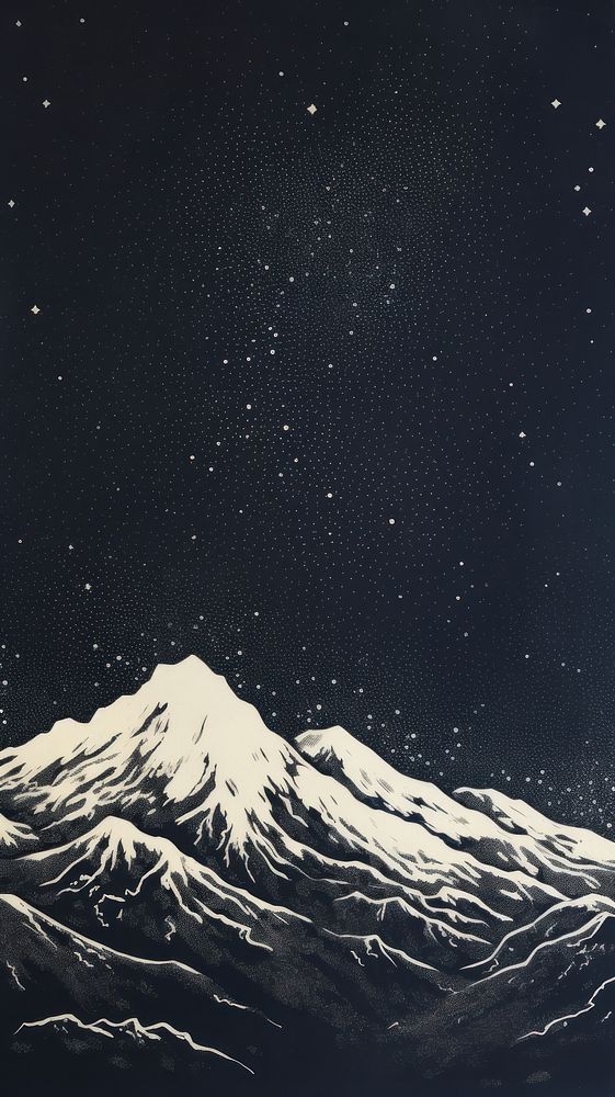 Snow cover mountain snow astronomy nature. AI generated Image by rawpixel.