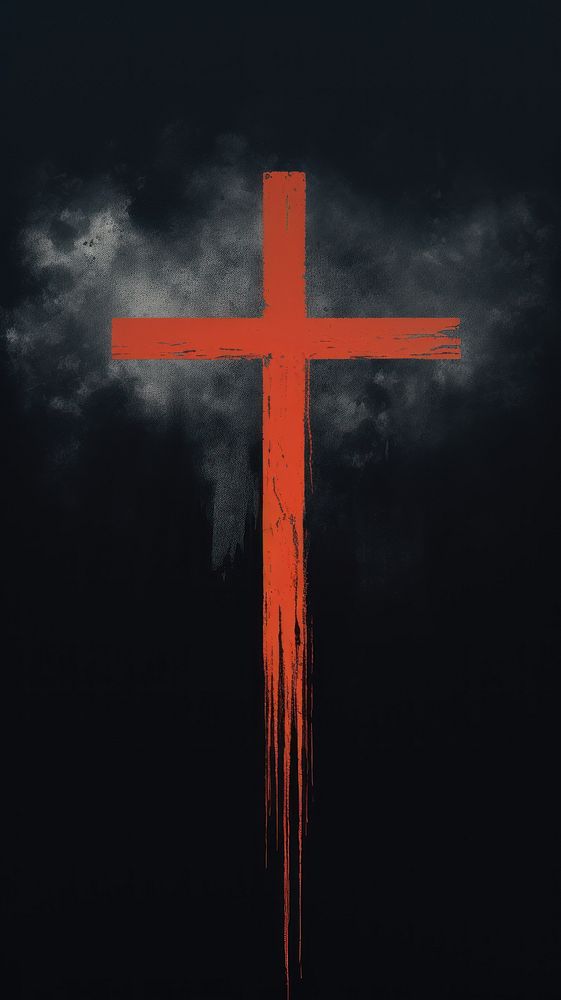 A cross symbol red spirituality. 