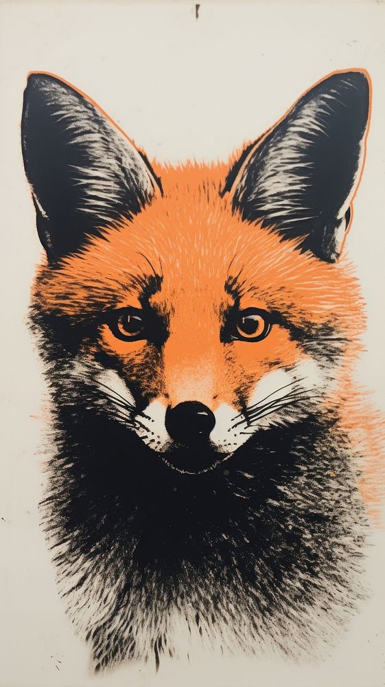 A fox animal mammal art. AI generated Image by rawpixel.