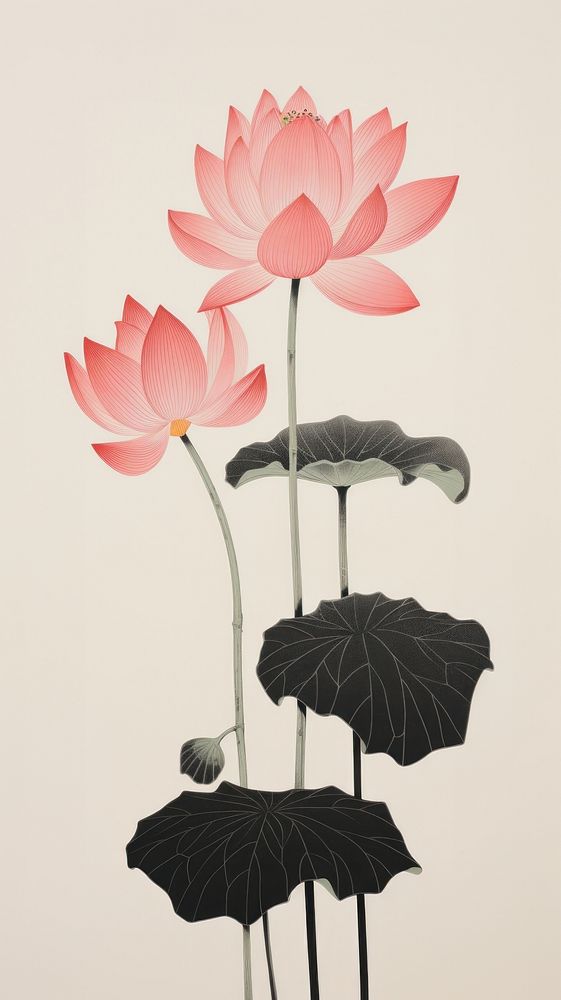 A Lotus Flowers flower plant petal. AI generated Image by rawpixel.