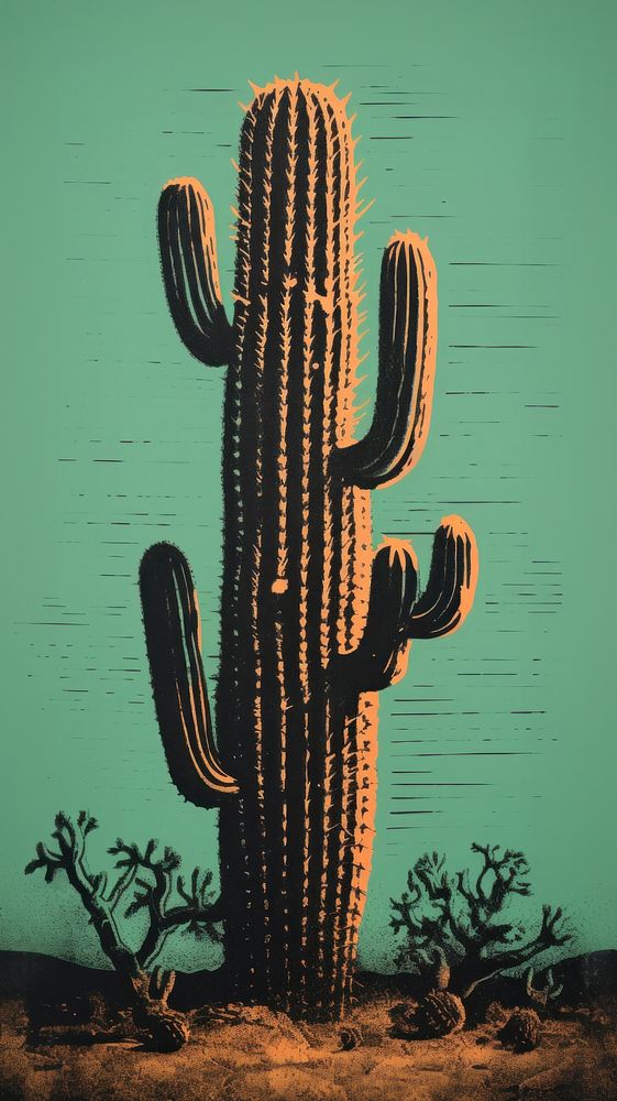 A Saguaro Cactus cactus plant saguaro cactus. AI generated Image by rawpixel.