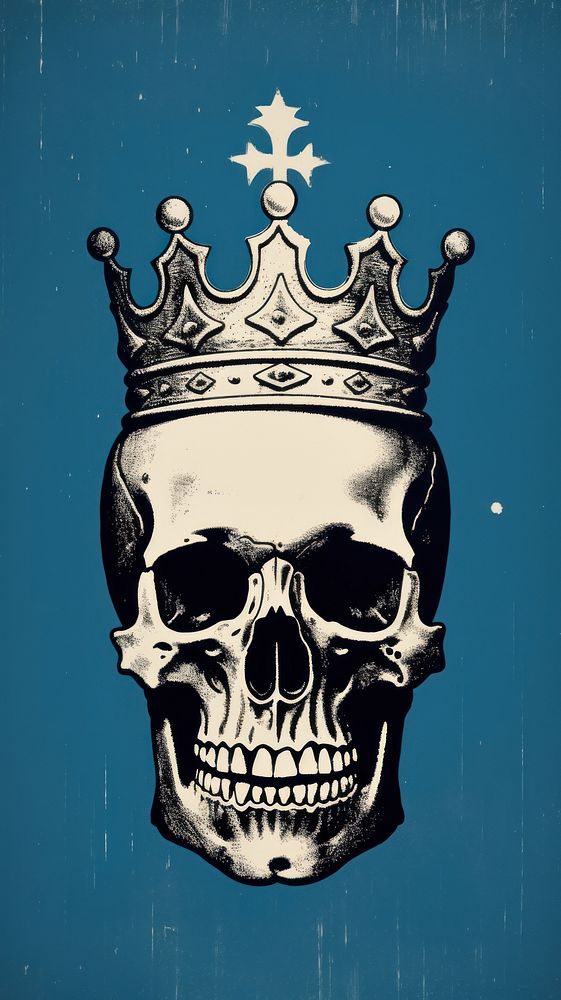A skull wearing crown accessories accessory royalty. AI generated Image by rawpixel.