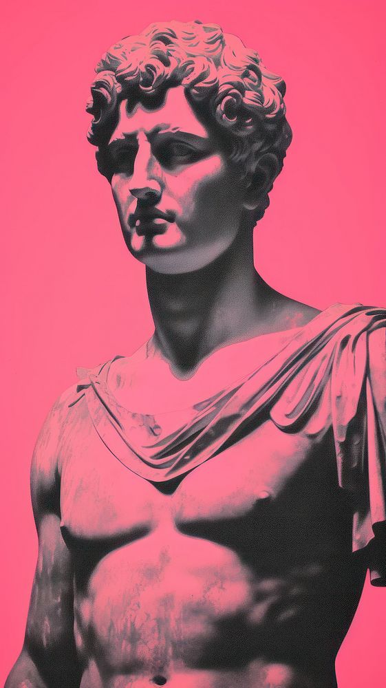 Portrait statue art red. AI generated Image by rawpixel.