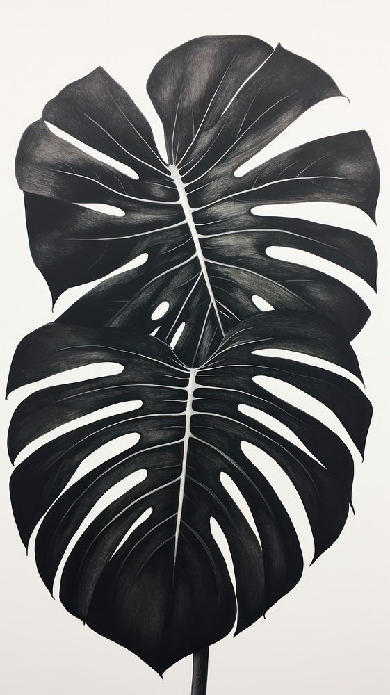 Plant leaf pattern black. AI generated Image by rawpixel.