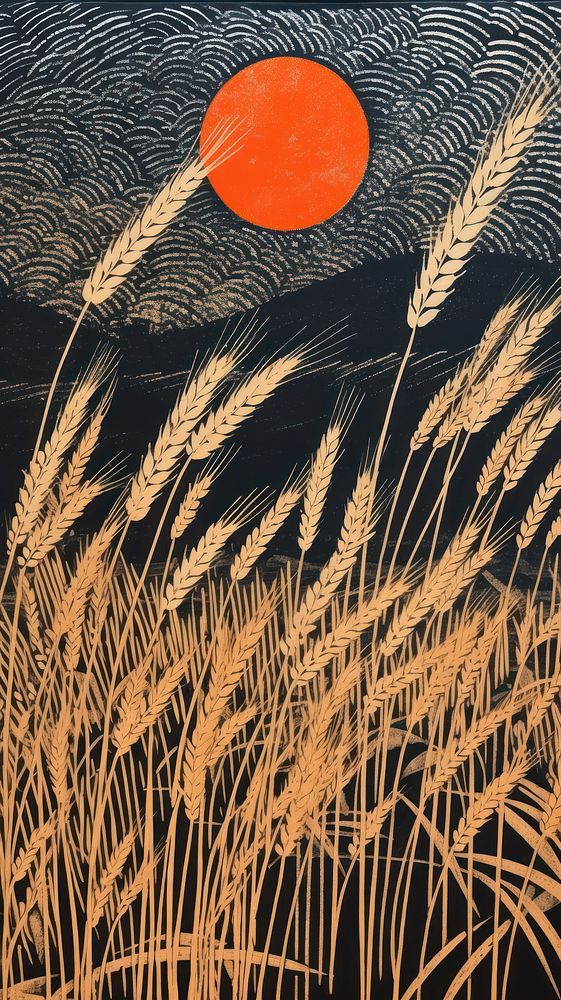 Romantic rice plants outdoors pattern nature. AI generated Image by rawpixel.