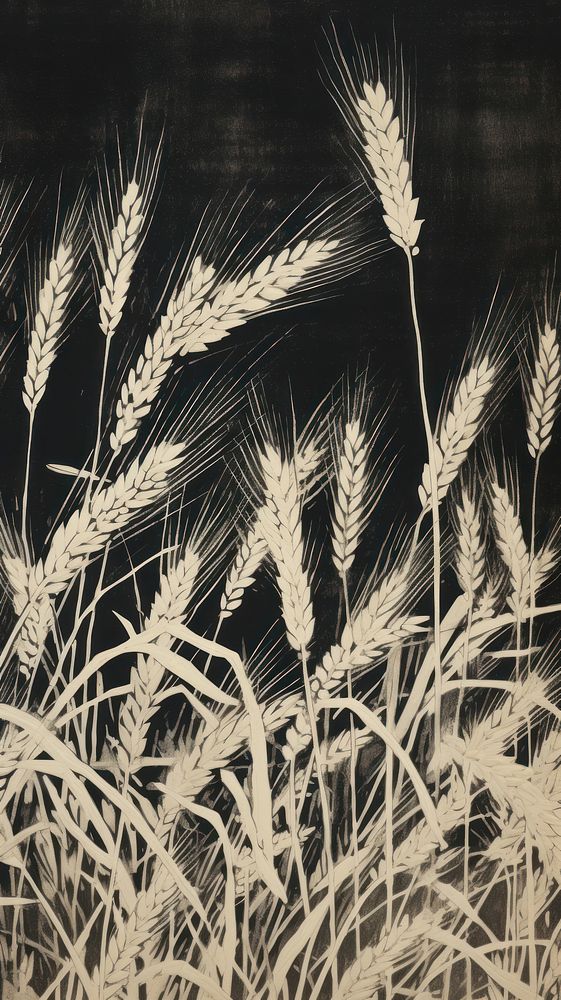 Romantic rice plants grass wheat black. 
