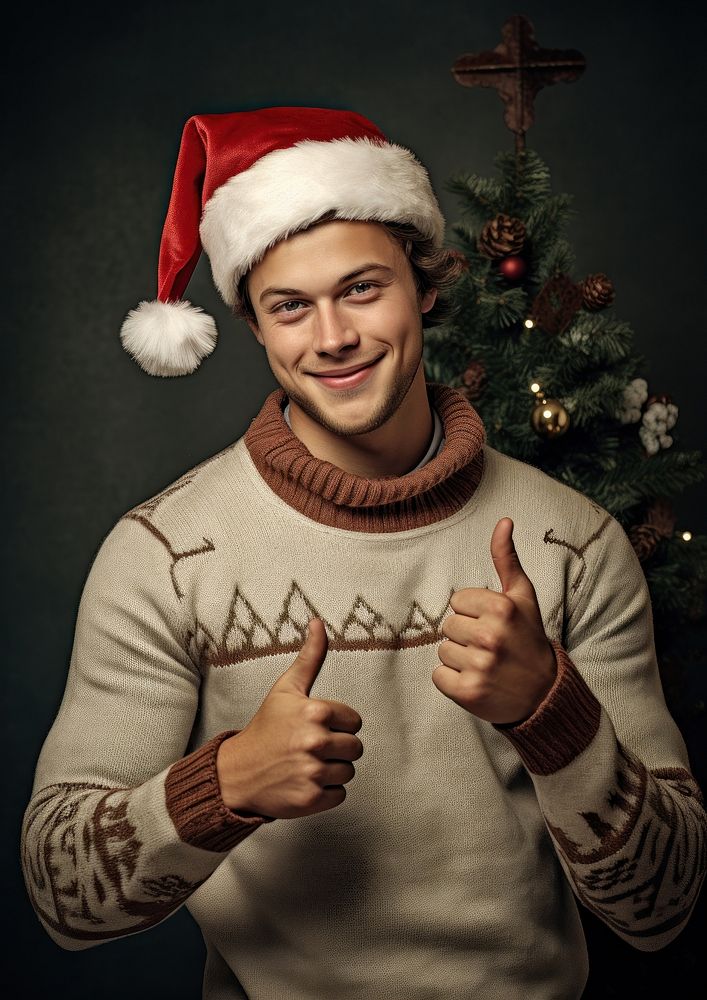 Sweater christmas portrait photo. AI generated Image by rawpixel.