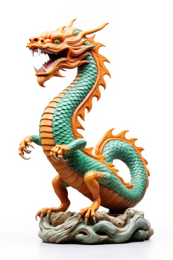 Chinese Dragon dragon white background representation. AI generated Image by rawpixel.