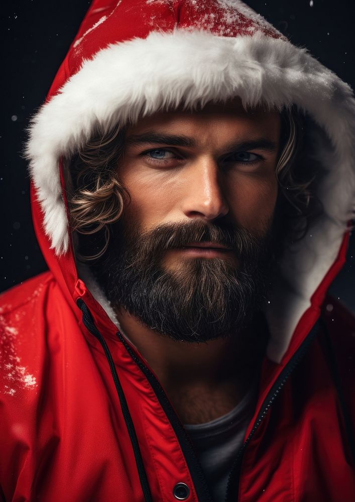 Christmas portrait beard adult. AI generated Image by rawpixel.