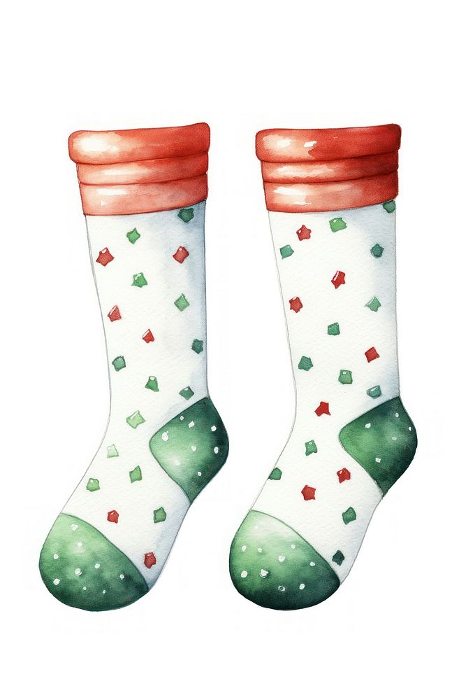 Sock christmas pattern white background. AI generated Image by rawpixel.