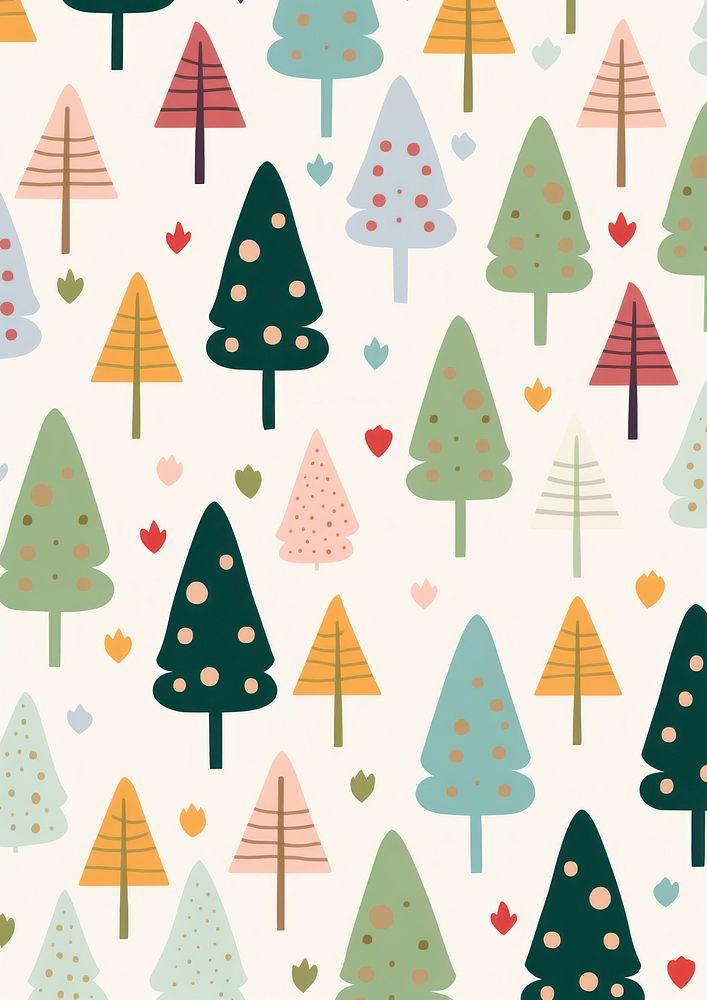 Colorful christmas tree pattern backgrounds celebration. AI generated Image by rawpixel.