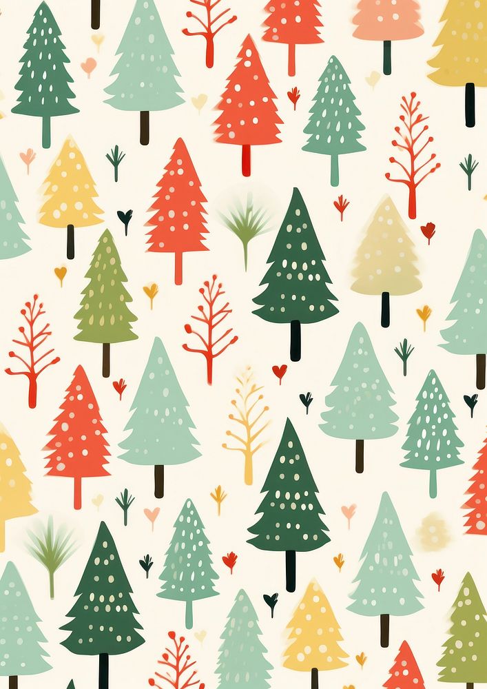 Colorful christmas tree pattern backgrounds celebration. AI generated Image by rawpixel.