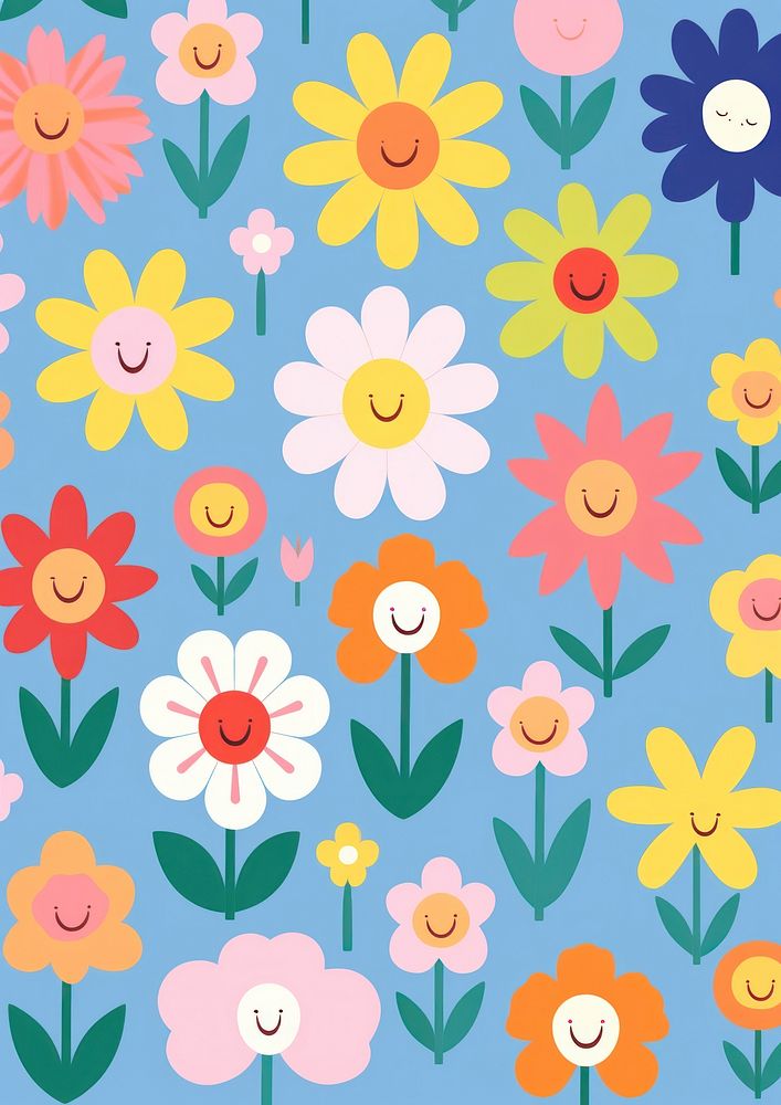 Colorful flower pattern art backgrounds. AI generated Image by rawpixel.