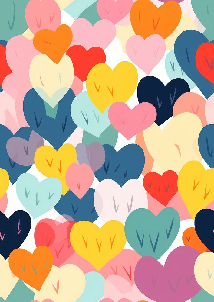 Colorful heart blocks pattern cartoon backgrounds. AI generated Image by rawpixel.