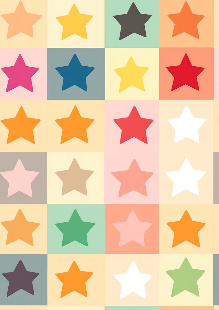 Colorful star blocks pattern symbol art. AI generated Image by rawpixel.