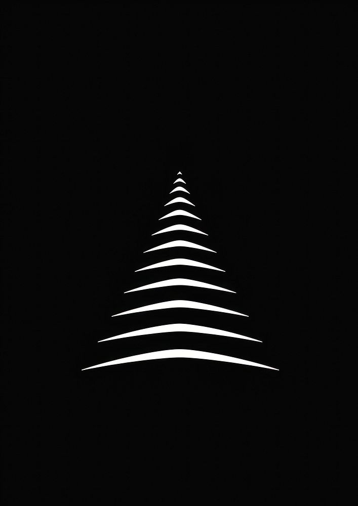 A minimal christmas tree shape black white night. AI generated Image by rawpixel.