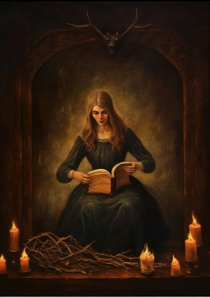 A witch painting art publication. AI generated Image by rawpixel.
