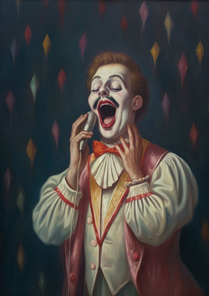 A circus clown painting art portrait. AI generated Image by rawpixel.