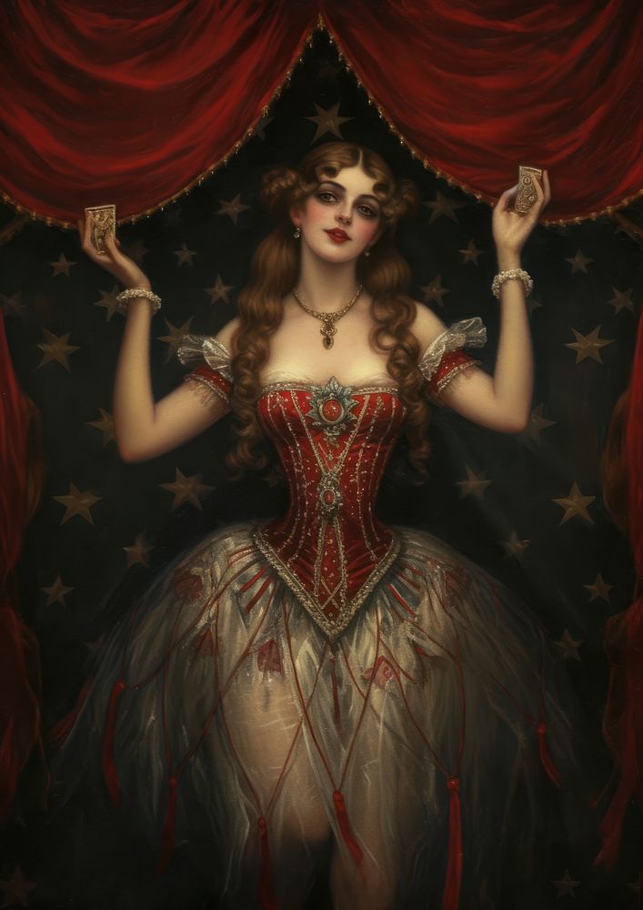 A circus witch painting art portrait. 