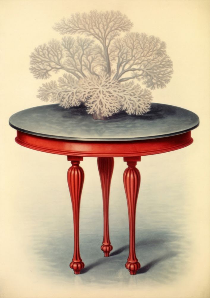 A coral art furniture painting. 