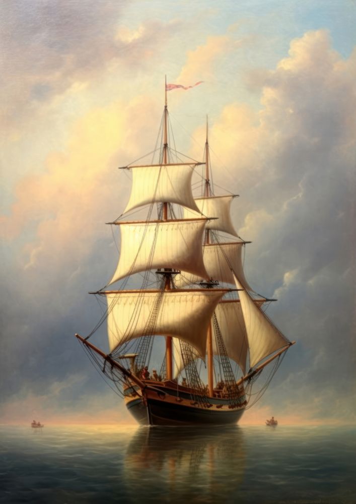 A ship painting sailboat vehicle. 