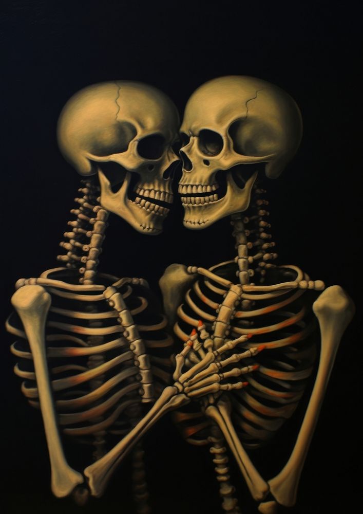 Darkness skeleton history anatomy. AI generated Image by rawpixel.