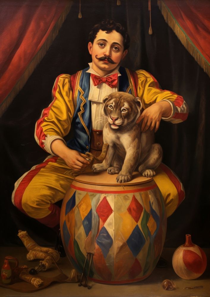 A circus animal painting art portrait. AI generated Image by rawpixel.
