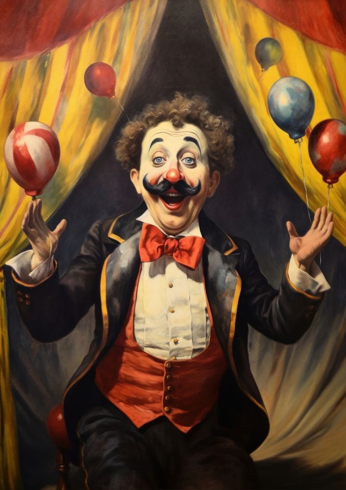 A circus animal painting balloon clown. AI generated Image by rawpixel.