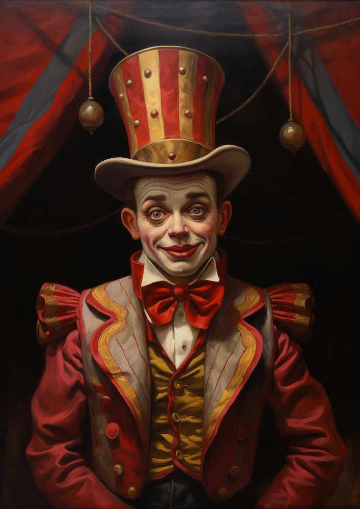A one circus freak character portrait painting adult. AI generated Image by rawpixel.