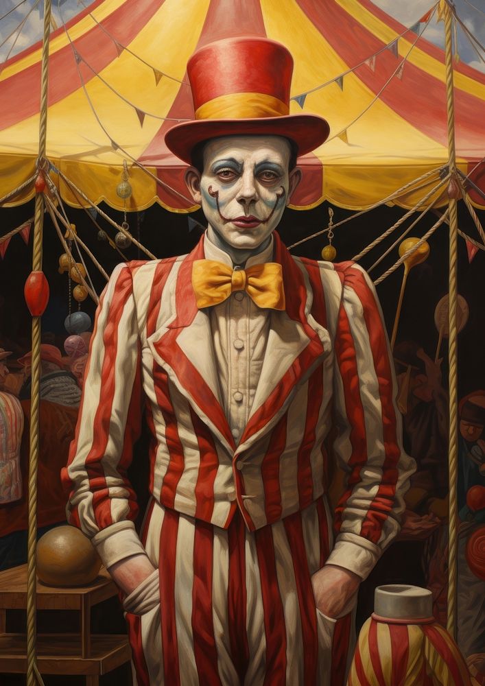 A one circus freak character painting costume adult. AI generated Image by rawpixel.