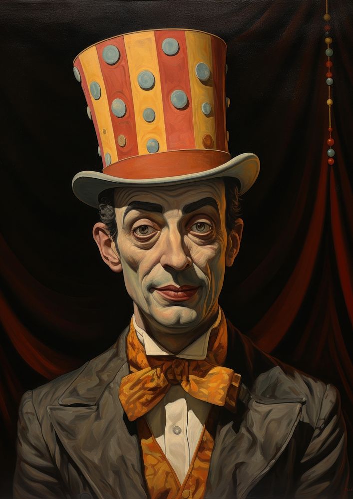 A one circus freak character painting portrait adult. AI generated Image by rawpixel.