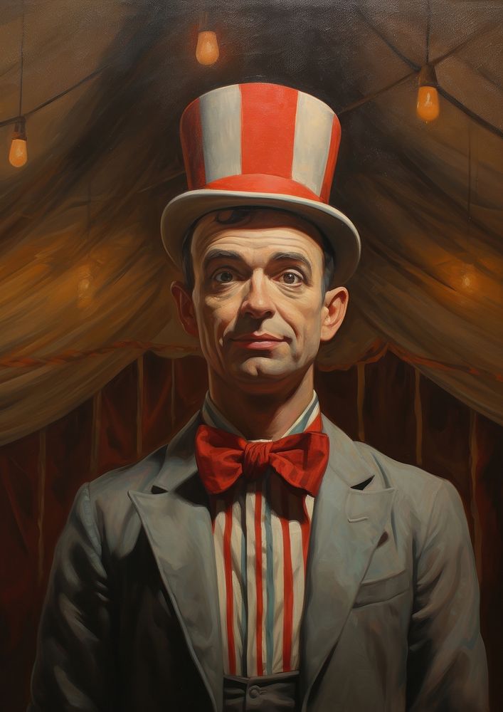 A one circus magician painting portrait adult. AI generated Image by rawpixel.