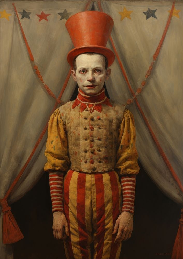 A one circus freak character painting art portrait. AI generated Image by rawpixel.
