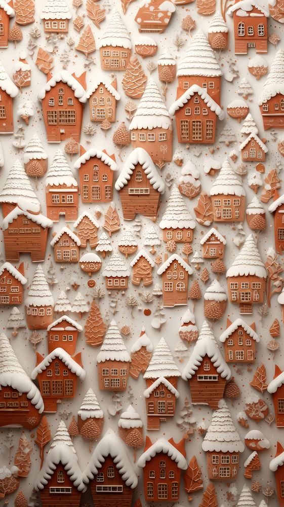Christmas wallpaper gingerbread christmas holiday. | Free Photo