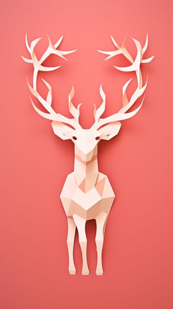 Christmas reindeer pattern wallpaper antler animal mammal. AI generated Image by rawpixel.