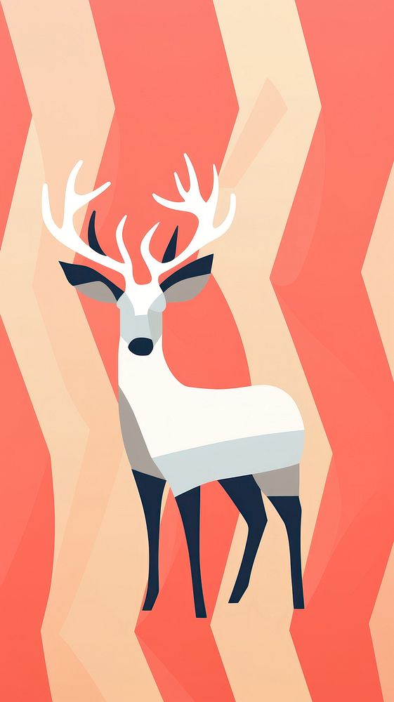 Christmas reindeer pattern wallpaper wildlife antler animal. AI generated Image by rawpixel.