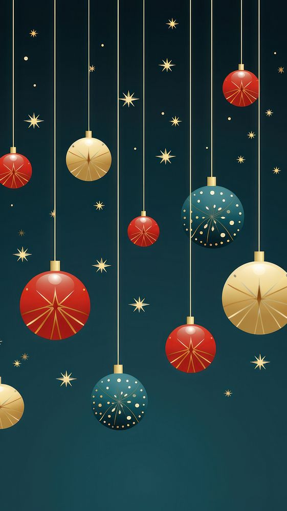 Christmas ornaments wallpaper illuminated celebration backgrounds. AI generated Image by rawpixel.
