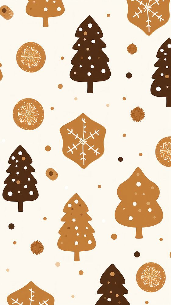 Christmas cookies wallpaper gingerbread winter brown. AI generated Image by rawpixel.