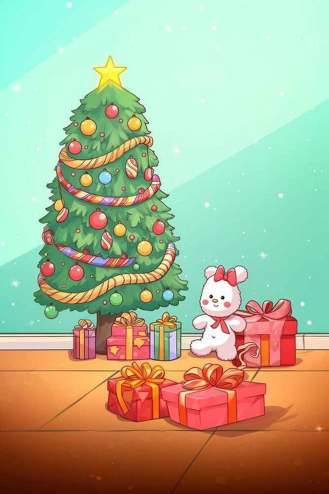 Christmas festive christmas cartoon cute. AI generated Image by rawpixel.