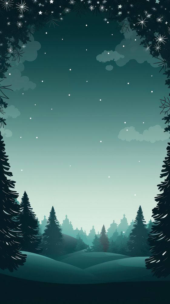 Christmas frame wallpaper green outdoors nature. AI generated Image by rawpixel.