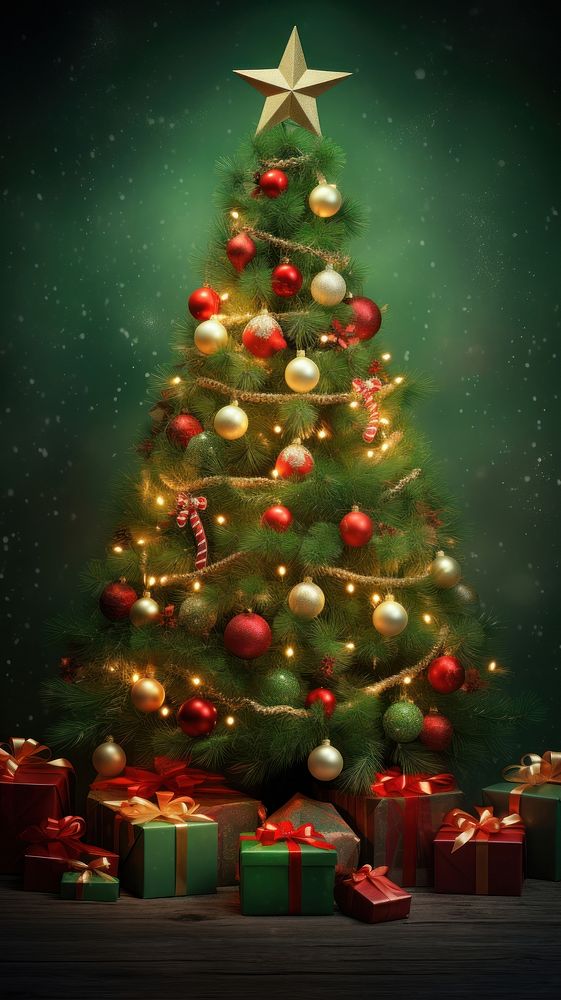 Christmas tree christmas decoration plant. AI generated Image by rawpixel.