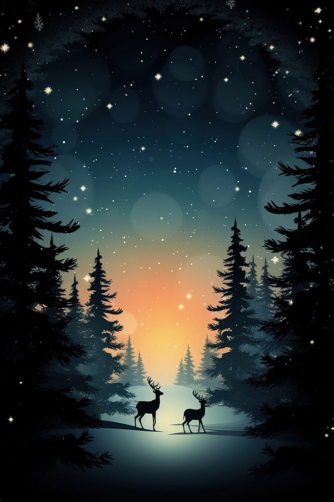 Santa Claus riding Sleigh Reindeer | Free Photo Illustration - rawpixel