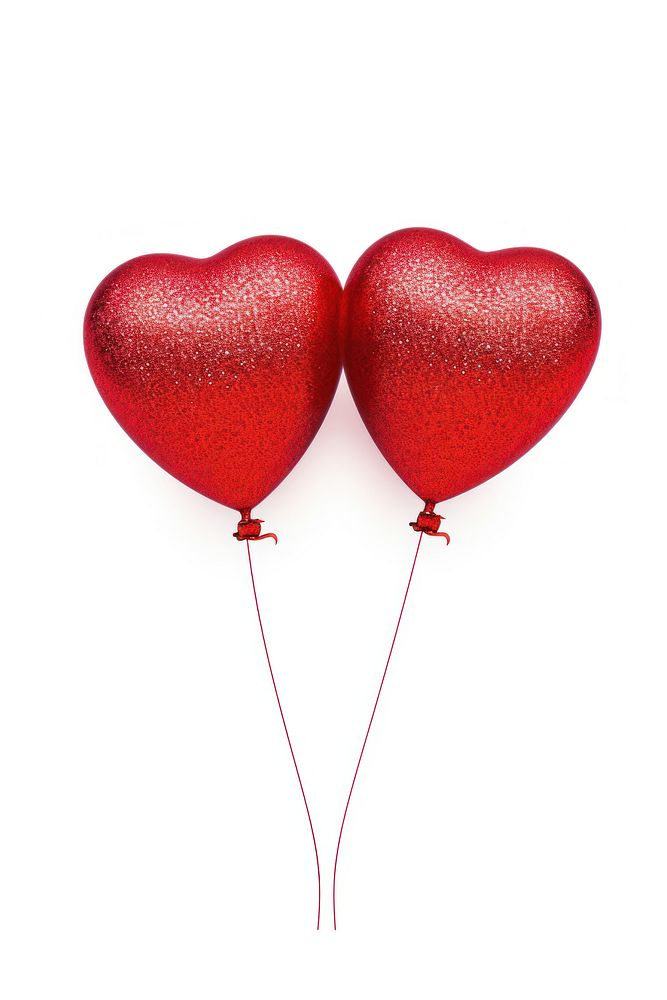 2 heart balloons red white background celebration. AI generated Image by rawpixel.