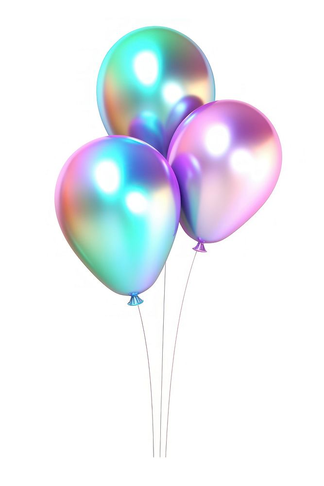 3 balloons white background lightweight illuminated. AI generated Image by rawpixel.