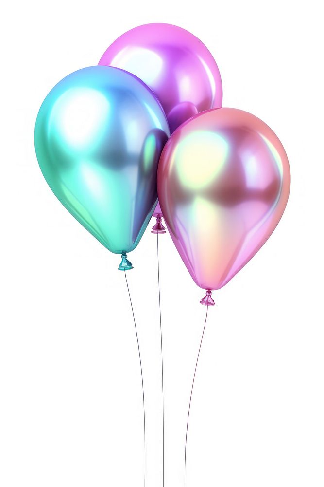 3 balloons white background lightweight anniversary. AI generated Image by rawpixel.