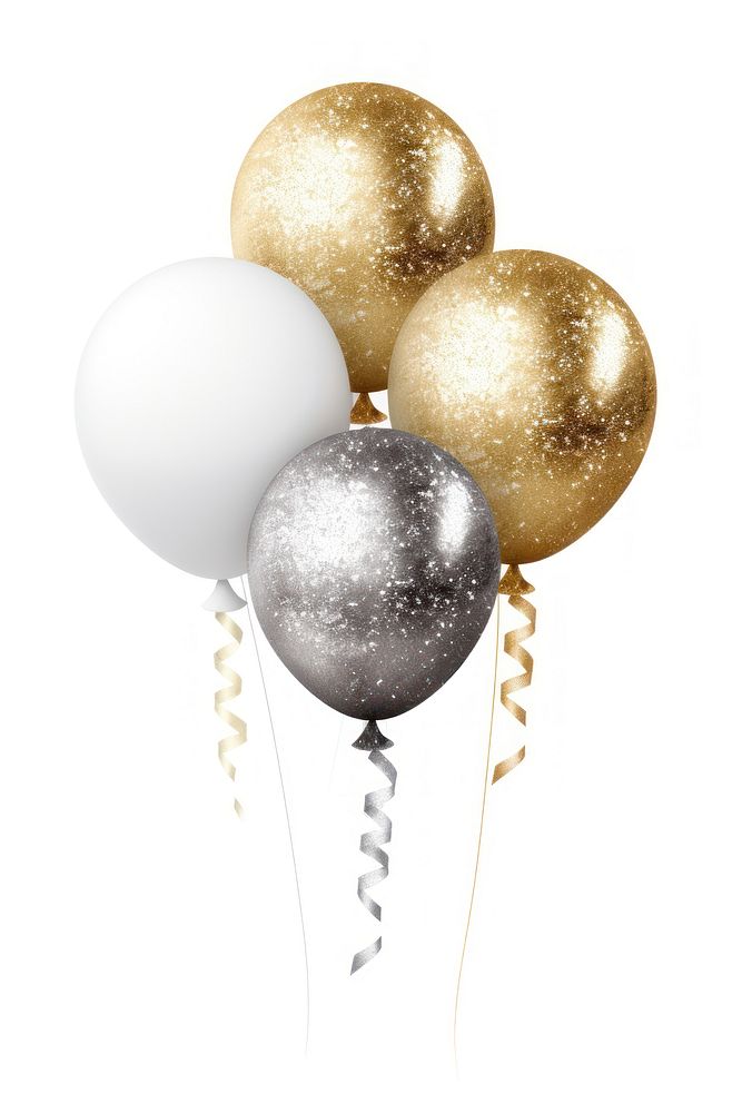 3 balloons sphere white background celebration. AI generated Image by rawpixel.